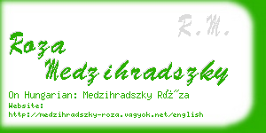 roza medzihradszky business card